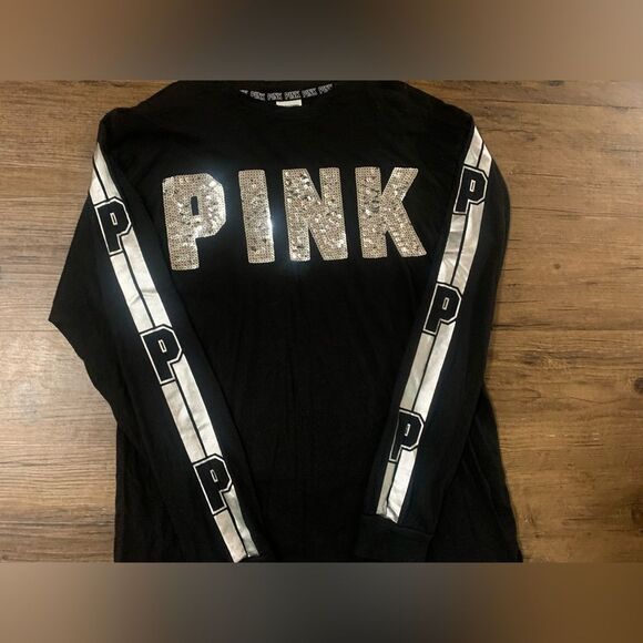 PINK VS BLING TSHIRT / SEQUIN JOGGER LEGGINGS P OUTFIT - Picture 9 of 12